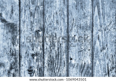 Old Weathered Rotten Cracked Knotted Blue Stained And Varnished Pinewood Planks Flaky Grunge Texture Detail
