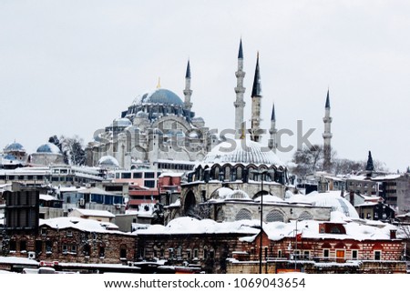 mosque under the snow