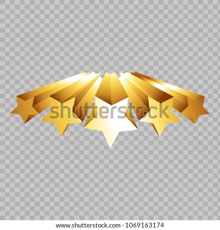 Gold star clip art isolated on transparent background.