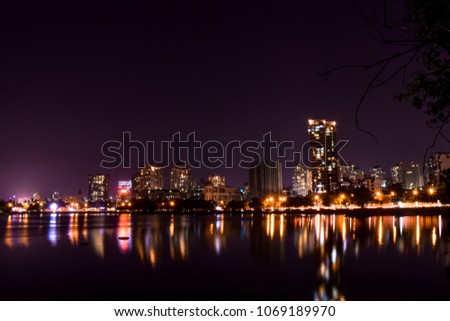 Picture of the skyline of Suburban Mumbai. Captured this shot from powai lake