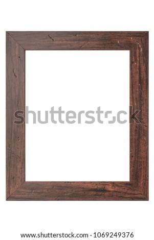 Blank picture poster frame template isolated on white background.