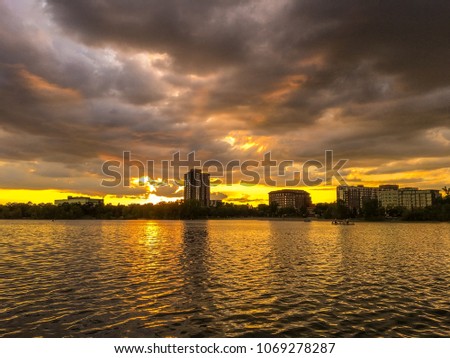 Time to sunset in mighty lake Calhoun,  uptown Minneapolis, Minnesota