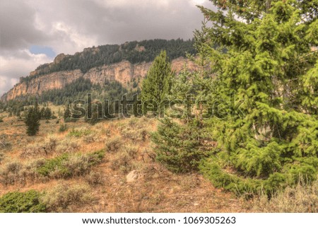 Rugged Country in Rural Wyoming during Summer