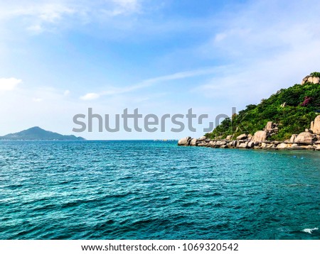 Sea view background on clear sky background. Image picture