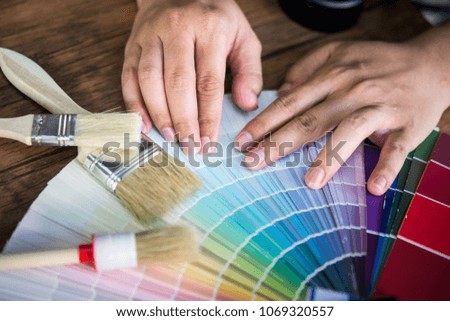 Colour swatches of many colours and colour printing