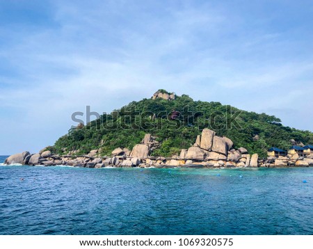 Island on clear sky blackground. Image picture