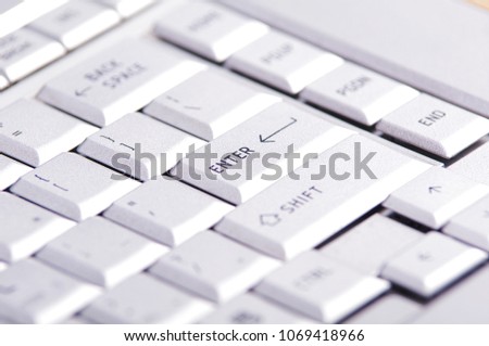 love display on keyboard close up and Keyboard Pressing enter