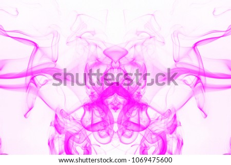 Pink smoke abstract on white background.concept