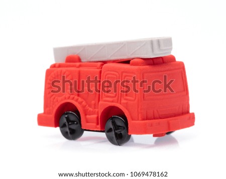 Rubber eraser Fire Truck isolated on white background