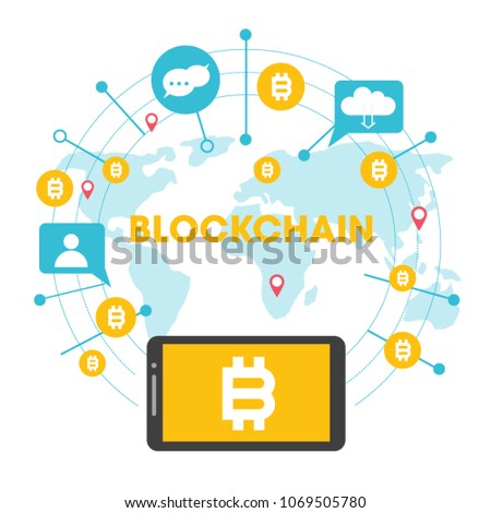 Blockchain vector concept illustration