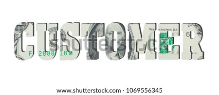 customer. American dollar banknotes. Background with money