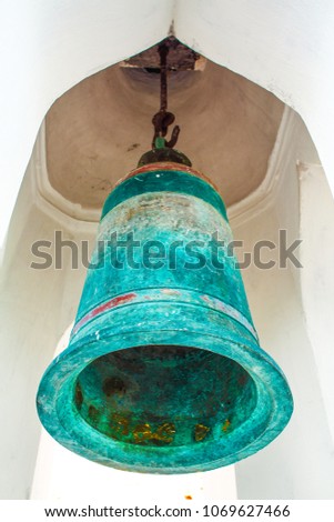 The Bell of Wat Phra Boromathat Chaiya. Location : Wiang District, Chaiya District, Surat Thani province.