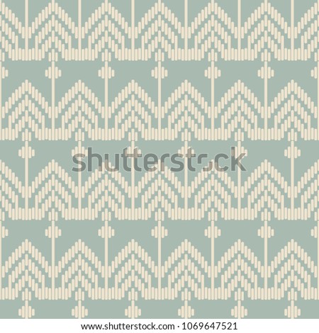Antique seamless background Stitch Cross Triangle Line Frame, Ideal for wallpaper decoration or greeting card design template.