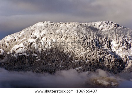  Snow on a winter mountains