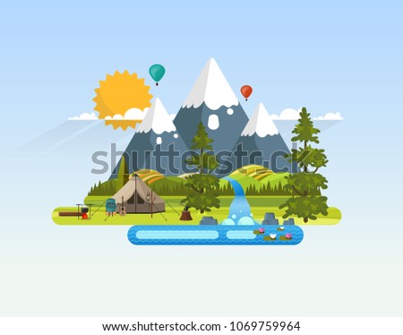 Abstract Vector Landscape Background.