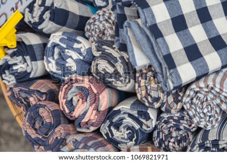 Colorful fabric row background