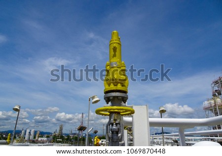 Pressure relief device or pressure safety valve or relief valve Royalty-Free Stock Photo #1069870448