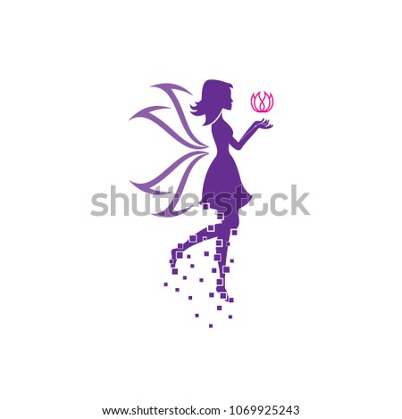 fairy beauty logo template