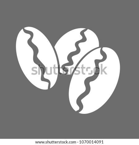 three coffee beans on a gray background icon Royalty-Free Stock Photo #1070014091