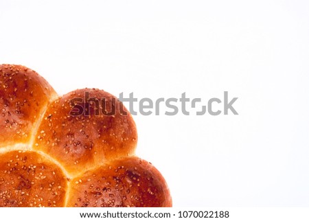Two sandwich bun with sesame seeds isolated on white background