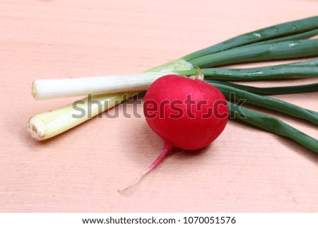 Green onion and radish