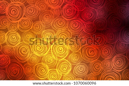 Dark Orange vector doodle blurred template. Glitter abstract illustration with doodles and roses. Brand-new style for your business design.
