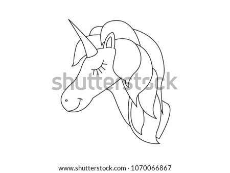 Sleeping unicorn illustration. Vector illustration
