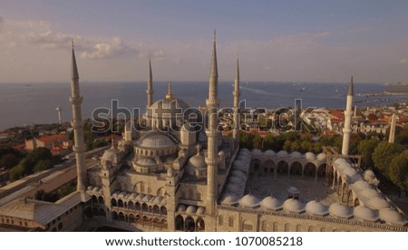 Aerial photo of Blue Mosque in Istanbul city. Turkey.