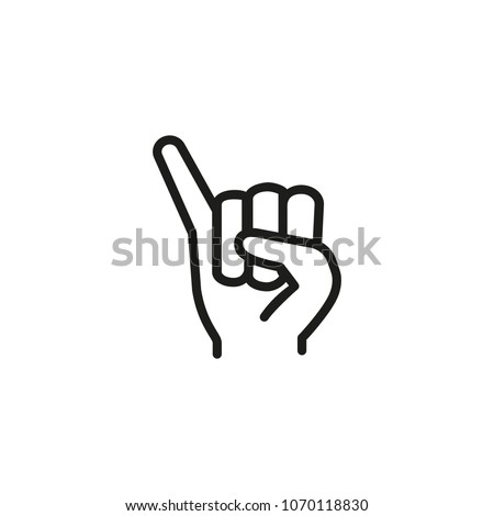 Fist with elongated little finger line icon. Hand, pinky, sign. Gesturing concept. Can be used for topics like communication, promise, cooperation Royalty-Free Stock Photo #1070118830