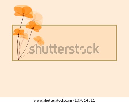 Vector vintage card with flowers background