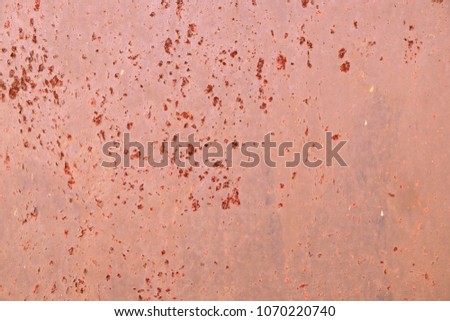 Rusted red painted metal rust wall. Detailed photo texture