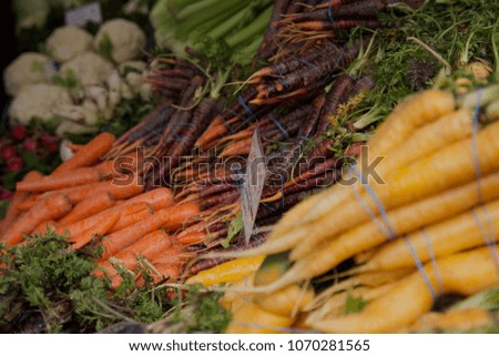 Local Farmers Market Stand,Isolated View of an Assortment of Fresh Organic Vegetables, Daytime - Vancouver, Washington, USA