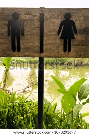 Toilet sign. Men and Women restroom sign.
