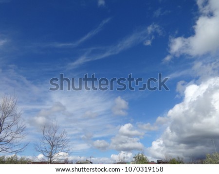 Storm clouds develop in the spring sky