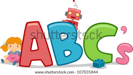 Toys ABCs - Text Illustration Featuring Toys