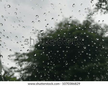 Raindrop on Windows and Blur Background
