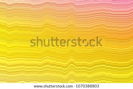Light Pink, Yellow vector background with bent ribbons. Geometric illustration in marble style with gradient.  Marble design for your web site.
