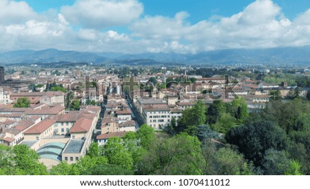 Aerial view of Lucca, Tuscany.