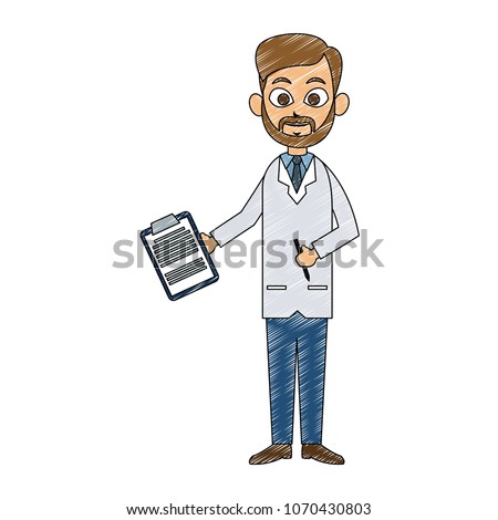 Doctor male cartoon scribble