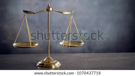 Gold brass balance scale