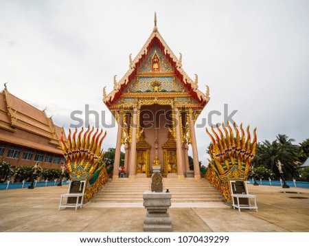 Thai pattern decorative and serpent thai art style in temple , Pranburi ,Thailand