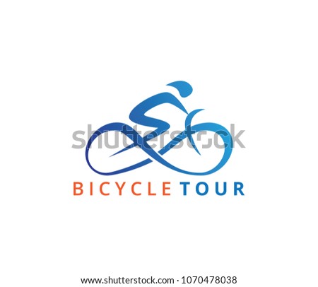 abstract bicycle icon or vector logo design template