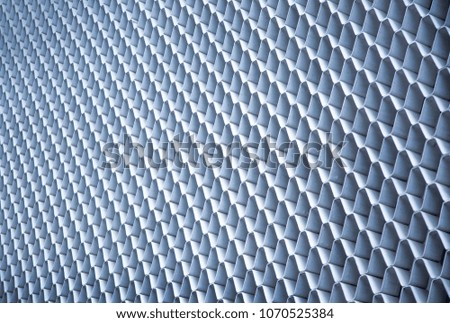abstract background from ceramic exterior in honeycomb shape. exterior design with hexagon shape.