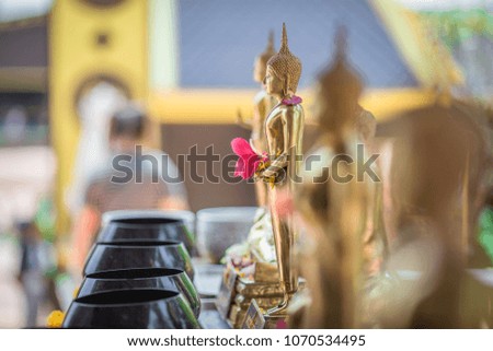 The Buddha image in the Songkran festival. This is a tradition that has long been in Thailand.