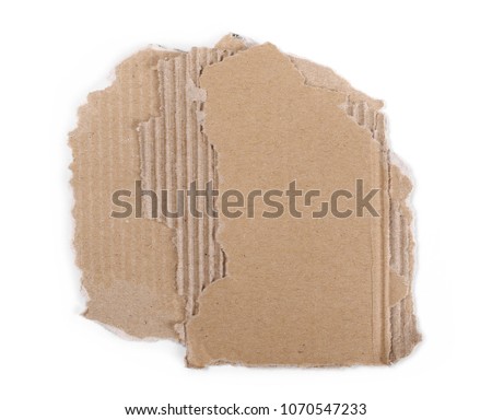 Cardboard scrap isolated on white background