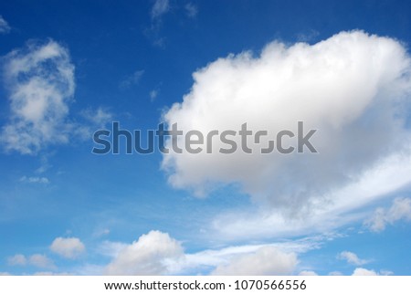 Sunny sky and clouds, with intense blue.