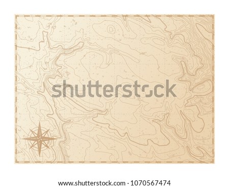 Old map isolated on white background, compass, vector illustration Royalty-Free Stock Photo #1070567474