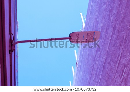 Vintage Lamp post and lamp brick pastel color creative texture and pattern for design and decoration isolate on background close up