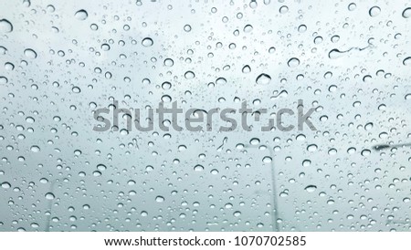 Water droplets on Car mirror with nature background. raindrop at glass on car. raindrop at glass and white background