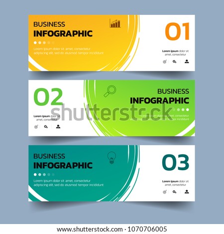 Set of Infographics banners with watercolors splash design.can be used for workflow layout, diagram, web design. Creative banner, label vector.
